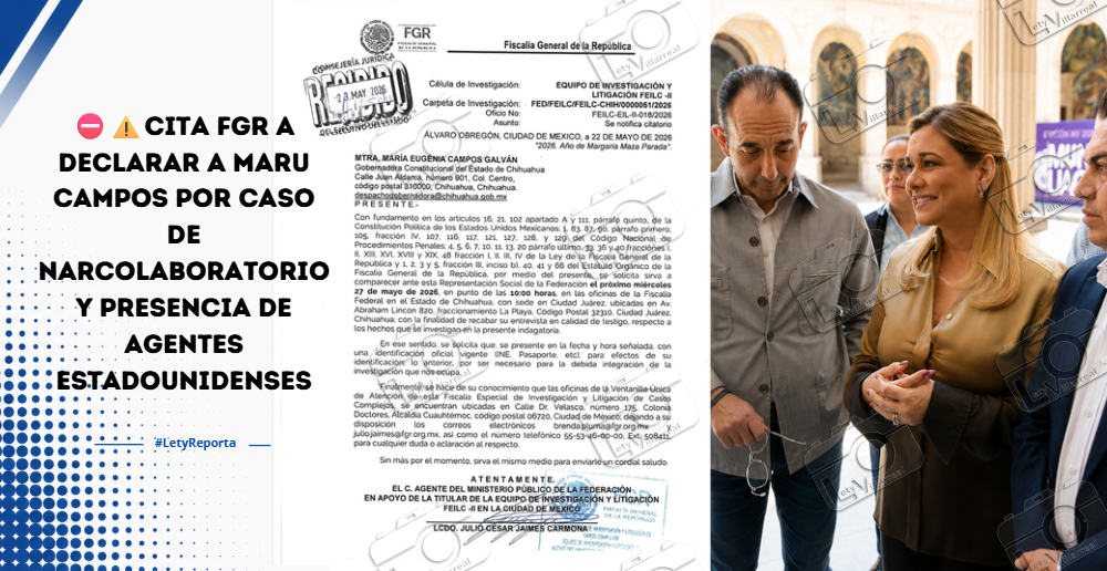 Cita FGR a declarar a Maru Campos por caso de narcolaboratorio y ...